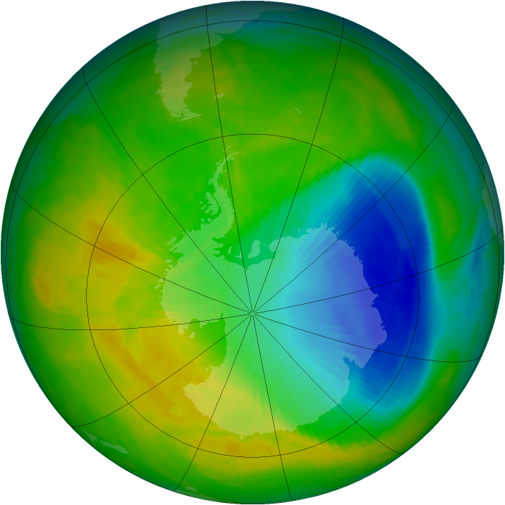 Antarctic ozone map for 12 November 2000